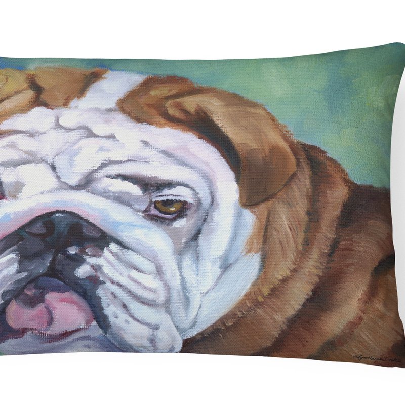 Caroline's Treasures 12 In X 16 In Outdoor Throw Pillow Admiral The English Bulldog Canvas Fabric Decorative Pillow
