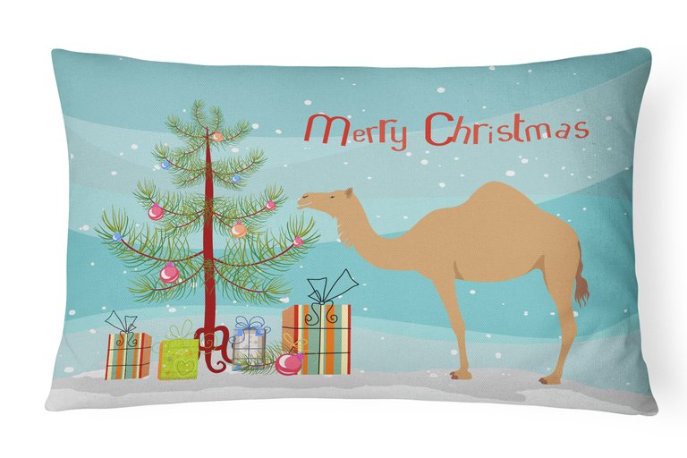 12 in x 16 in  Outdoor Throw Pillow Arabian Camel Dromedary Christmas Canvas Fabric Decorative Pillow