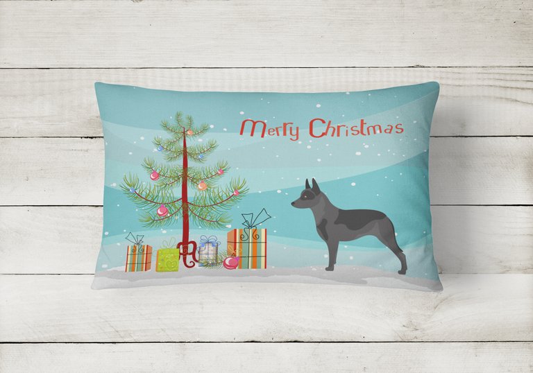 12 in x 16 in  Outdoor Throw Pillow Australian Cattle Dog Christmas Canvas Fabric Decorative Pillow