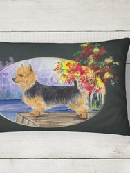 12 in x 16 in  Outdoor Throw Pillow Australian Terrier Canvas Fabric Decorative Pillow