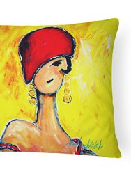 12 in x 16 in  Outdoor Throw Pillow Azalines Earrings Lady Canvas Fabric Decorative Pillow