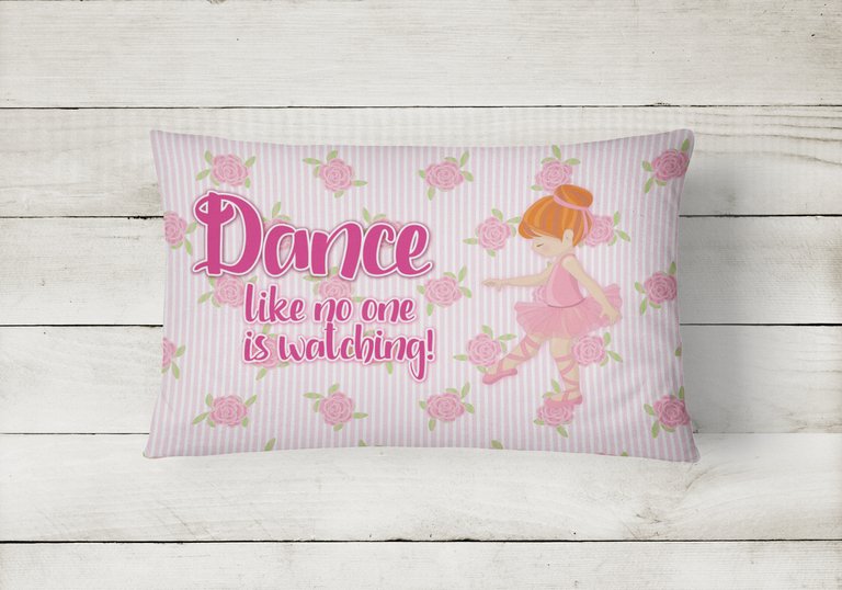 12 in x 16 in  Outdoor Throw Pillow Ballet Dance Red Hair Canvas Fabric Decorative Pillow