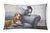 12 in x 16 in  Outdoor Throw Pillow Basset Hound and Cat on couch Canvas Fabric Decorative Pillow