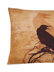 12 in x 16 in  Outdoor Throw Pillow Beware of the Black Crows Halloween Canvas Fabric Decorative Pillow