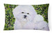 12 in x 16 in  Outdoor Throw Pillow Bichon Frise Canvas Fabric Decorative Pillow