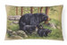 12 in x 16 in  Outdoor Throw Pillow Black Bears by Daphne Baxter Canvas Fabric Decorative Pillow