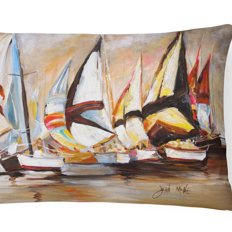 Caroline's Treasures 12 In X 16 In Outdoor Throw Pillow Boat Binge Sailboats Canvas Fabric Decorative Pillow