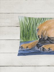 12 in x 16 in  Outdoor Throw Pillow Bullmastiff Canvas Fabric Decorative Pillow