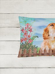 12 in x 16 in  Outdoor Throw Pillow Cocker Spaniel Spring Canvas Fabric Decorative Pillow