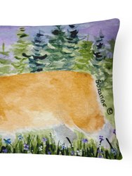 12 in x 16 in  Outdoor Throw Pillow Corgi Canvas Fabric Decorative Pillow