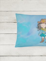 12 in x 16 in  Outdoor Throw Pillow Cowgirl Watercolor Canvas Fabric Decorative Pillow