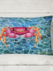 12 in x 16 in  Outdoor Throw Pillow Crab Canvas Fabric Decorative Pillow