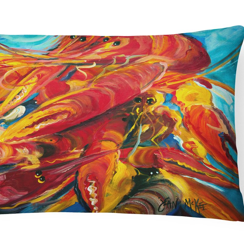 Caroline's Treasures 12 In X 16 In Outdoor Throw Pillow Crawfish Canvas Fabric Decorative Pillow