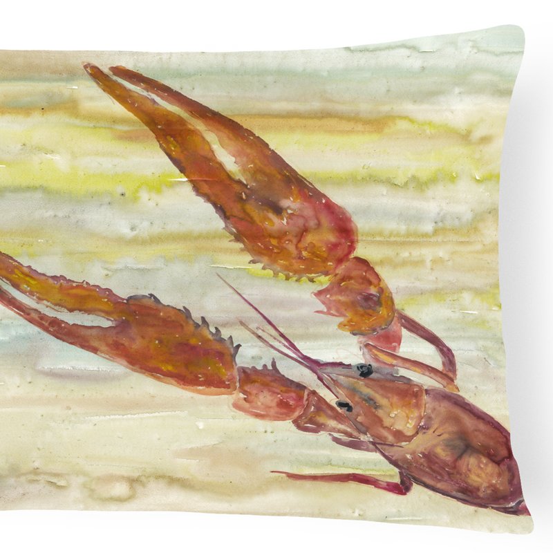 Caroline's Treasures 12 In X 16 In Outdoor Throw Pillow Crawfish Yellow Sky Canvas Fabric Decorative Pillow
