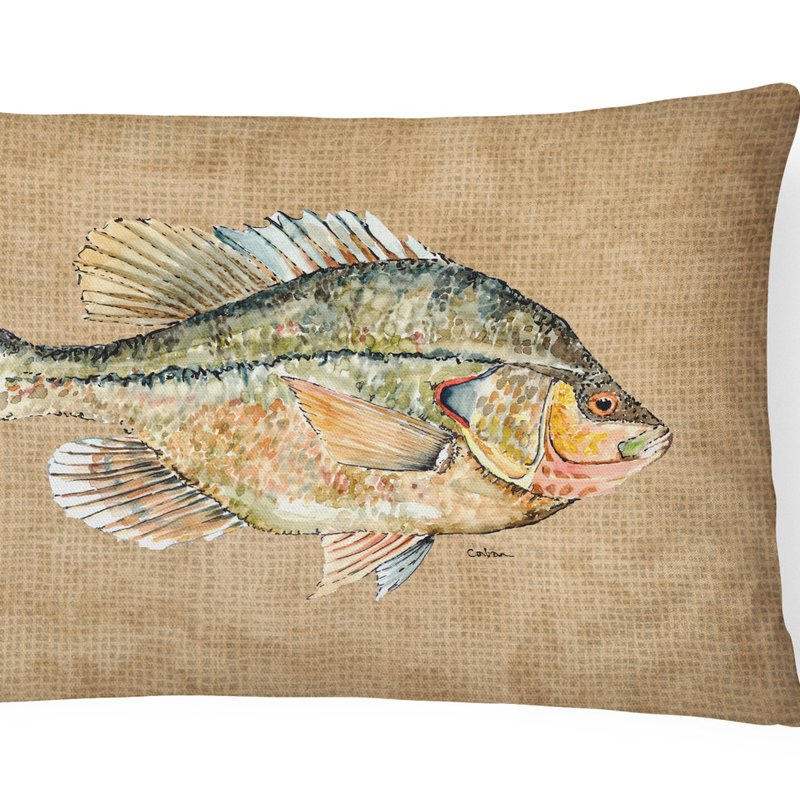 Caroline's Treasures 12 In X 16 In Outdoor Throw Pillow Croppie Canvas Fabric Decorative Pillow