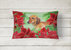 12 in x 16 in  Outdoor Throw Pillow Dachshund Poinsettas Canvas Fabric Decorative Pillow