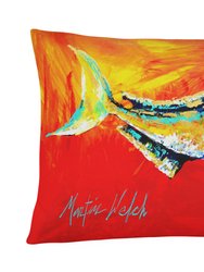 12 in x 16 in  Outdoor Throw Pillow Danny Dolphin Fish Canvas Fabric Decorative Pillow