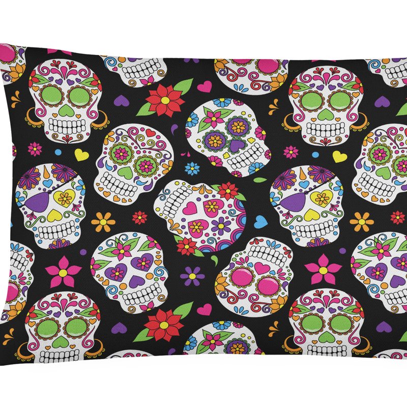 Caroline's Treasures 12 In X 16 In Outdoor Throw Pillow Day Of The Dead Black Canvas Fabric Decorative Pillow