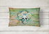 12 in x 16 in  Outdoor Throw Pillow Day of the Dead Skull with Flowers Canvas Fabric Decorative Pillow