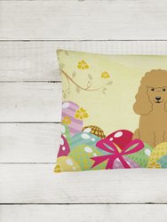 12 in x 16 in  Outdoor Throw Pillow Easter Eggs Poodle Tan Canvas Fabric Decorative Pillow