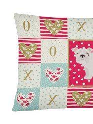 12 in x 16 in  Outdoor Throw Pillow English Bulldog #2 Love Canvas Fabric Decorative Pillow