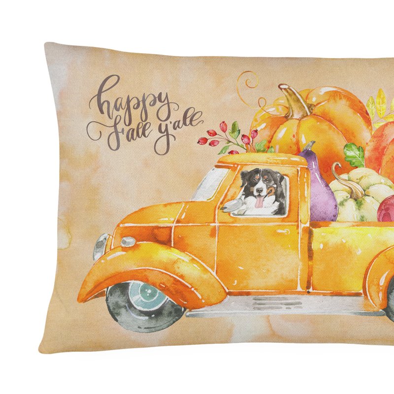 Caroline's Treasures 12 In X 16 In Outdoor Throw Pillow Fall Harvest Bernese Mountain Dog Canvas Fabric Decorative Pillow