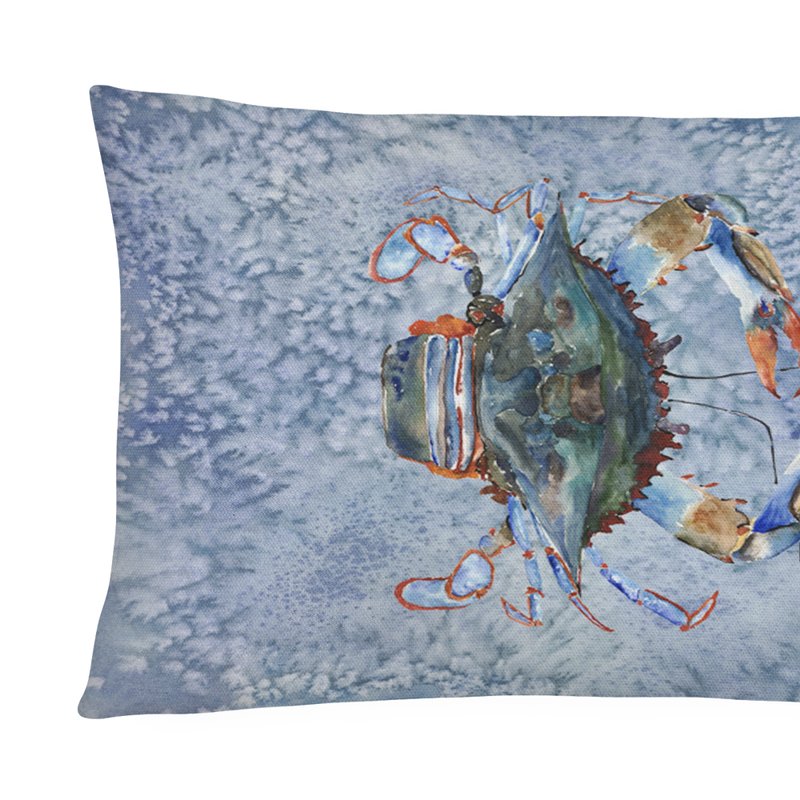 Caroline's Treasures 12 In X 16 In Outdoor Throw Pillow Female Blue Crab Cool Blue Water Canvas Fabric Decorative Pillow