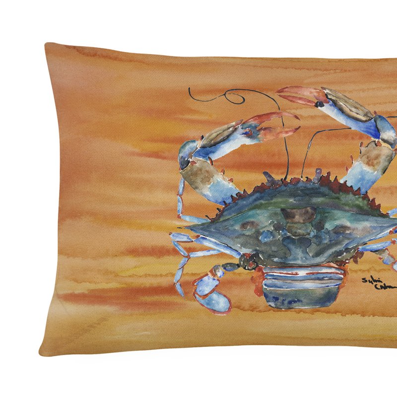 Caroline's Treasures 12 In X 16 In Outdoor Throw Pillow Female Blue Crab Spicy Hot Canvas Fabric Decorative Pillow In Gray