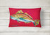 12 in x 16 in  Outdoor Throw Pillow Fish - Red Fish Woo Hoo Canvas Fabric Decorative Pillow