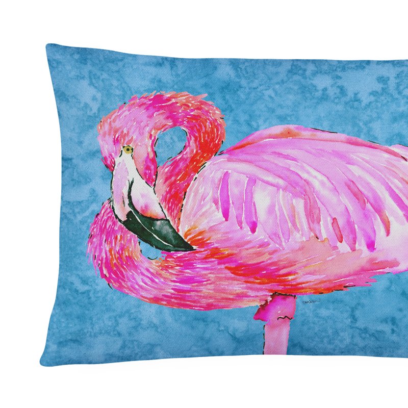 Caroline's Treasures 12 In X 16 In Outdoor Throw Pillow Flamingo Canvas Fabric Decorative Pillow