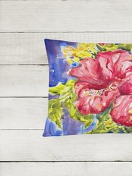 12 in x 16 in  Outdoor Throw Pillow Flower - Hibiscus Canvas Fabric Decorative Pillow