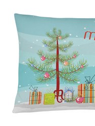 12 in x 16 in  Outdoor Throw Pillow French Bulldog Merry Christmas Tree Canvas Fabric Decorative Pillow
