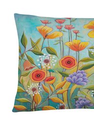 12 in x 16 in  Outdoor Throw Pillow Fresh Air Flowers Canvas Fabric Decorative Pillow
