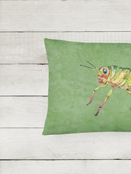 12 in x 16 in  Outdoor Throw Pillow Grasshopper on Avacado Canvas Fabric Decorative Pillow