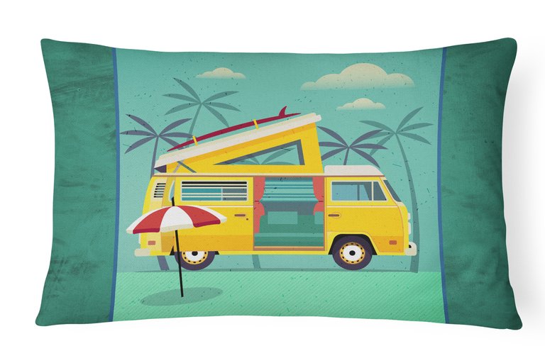 12 in x 16 in  Outdoor Throw Pillow Greatest Adventure Camper Van Canvas Fabric Decorative Pillow