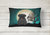 12 in x 16 in  Outdoor Throw Pillow Halloween Scary Pug Black Canvas Fabric Decorative Pillow