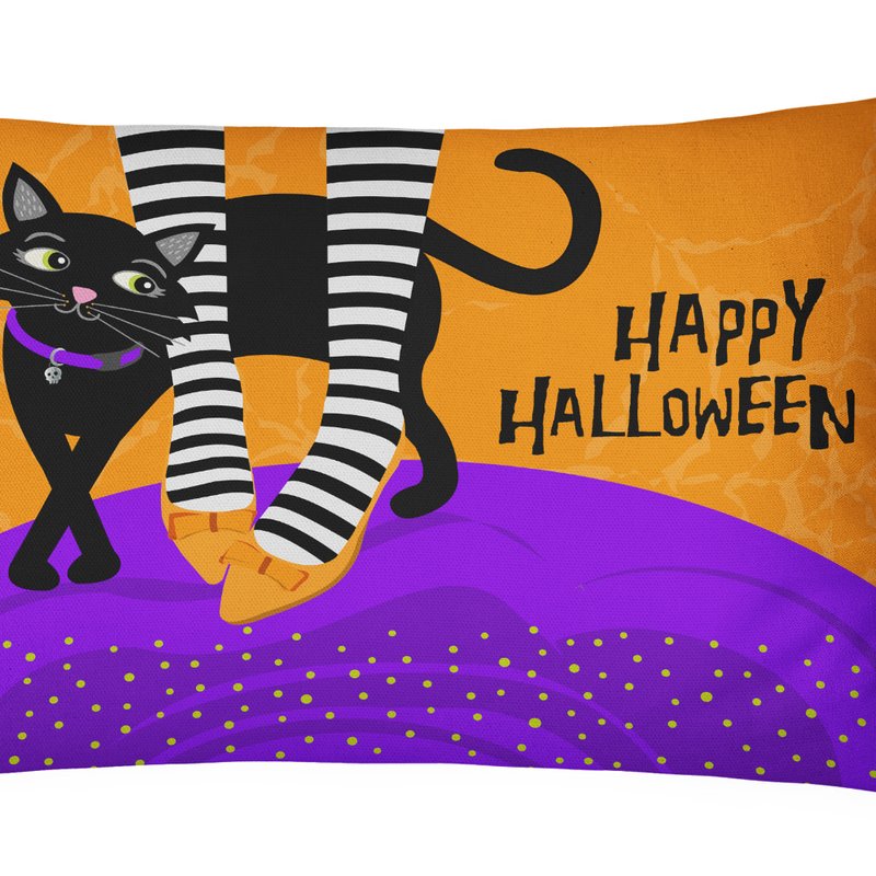 Caroline's Treasures 12 In X 16 In Outdoor Throw Pillow Halloween Witches Feet Canvas Fabric Decorative Pillow