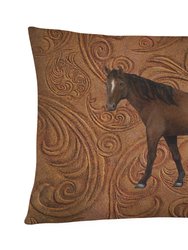 12 in x 16 in  Outdoor Throw Pillow Horse Canvas Fabric Decorative Pillow