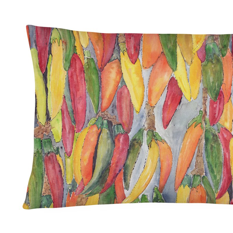 Caroline's Treasures 12 In X 16 In Outdoor Throw Pillow Hot Peppers Canvas Fabric Decorative Pillow
