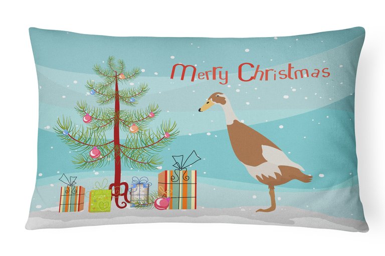 12 in x 16 in  Outdoor Throw Pillow Indian Runner Duck Christmas Canvas Fabric Decorative Pillow