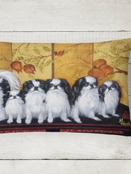 12 in x 16 in  Outdoor Throw Pillow Japanese Chin Tea House Canvas Fabric Decorative Pillow