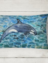12 in x 16 in  Outdoor Throw Pillow Killer Whale Orca #2 Canvas Fabric Decorative Pillow
