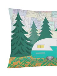 12 in x 16 in  Outdoor Throw Pillow Let's Adventure Glamping Trailer Canvas Fabric Decorative Pillow