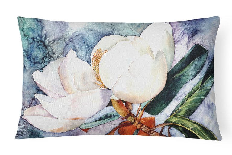 12 in x 16 in  Outdoor Throw Pillow Magnolia Canvas Fabric Decorative Pillow