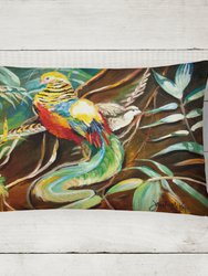 12 in x 16 in  Outdoor Throw Pillow Mandarin Pheasant Canvas Fabric Decorative Pillow