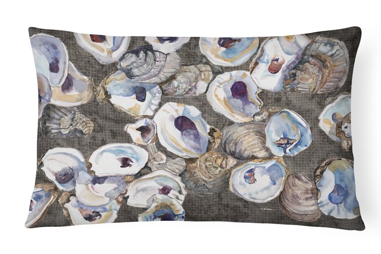 12 in x 16 in  Outdoor Throw Pillow Oysters Canvas Fabric Decorative Pillow