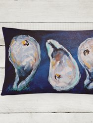 12 in x 16 in  Outdoor Throw Pillow Oysters Give Me More Canvas Fabric Decorative Pillow