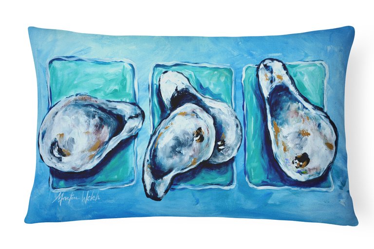 12 in x 16 in  Outdoor Throw Pillow Oysters Oyster + Oyster = Oysters Canvas Fabric Decorative Pillow
