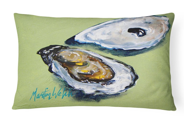 12 in x 16 in  Outdoor Throw Pillow Oysters Two Shells Canvas Fabric Decorative Pillow