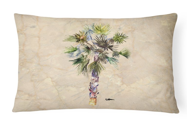 12 in x 16 in  Outdoor Throw Pillow Palm Tree #2 Canvas Fabric Decorative Pillow